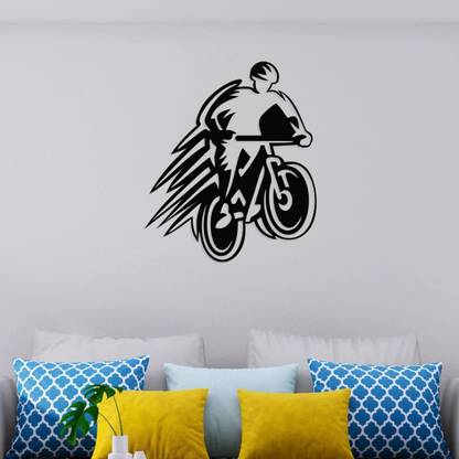 hardwareguru Bicycle Rider Metal Wall Art (Size - 21*24 Inch) | Wall Hanging