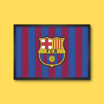LAMRON FC Barcelona HQ Flag Wall Decoration Art Framed Poster