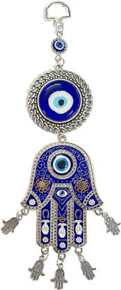 J.P Retail 5 Hand Hamsa Evil Eye Home Entrance Hanging for Good Luck, Success and Wealth