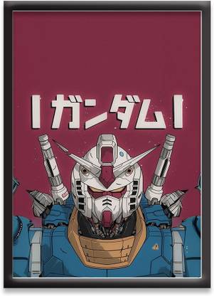 Jurojin Junction Mobile Suit Gundam |Anime Framed Posters - Matt Black Frame (A4 Poster, RX-78-2)