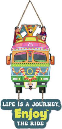 Artvibes Travel Quotes Wood Wall Hanging with Quotes for Home Decor | Office (WH_5730N)