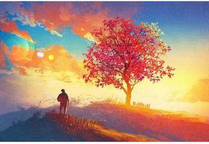 Artzfolio Autumn Landscape Vinyl Wall Sticker 41.6 x 28 inch (106 x 71 cms)