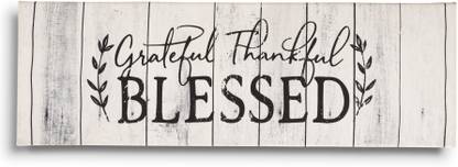 Inkdotpot Stretched Canvas Quotes Wall Art Décor-Grateful Thankful Blessed Wall Décor