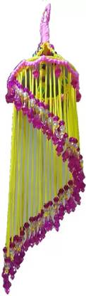 UVV macrame Jhumar in yellow colour