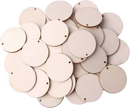 Vtake Round Circle MDF 2.5mm Thickness MDF Boards for Art and Craft, Painting 50Pcs Pine Wood Veneer
