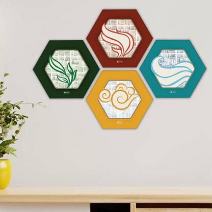 Indigifts Diwali Hexagone Frames For Wall Hexagon Wall Decor Poster Frame- Set of 4 Pack of 4