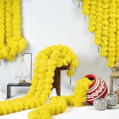 VELLURA SALES Artificial Decoration 10 pieces yellow flower for Home, Wall, Office, Decoration