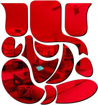 NookNest 45.72 cm NN-Ganesh Ji Red-941 Self Adhesive Sticker