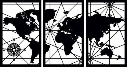 Rajbharti Crafts World Map Wall Decor 3D Acrylic Push Pin World Travel Map Wall Art Travelers Map