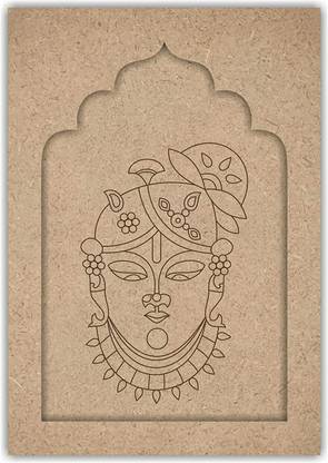 Printfry Royal King Jharokha Design Premarked MDF Cutout for Craft Work Home Room Decor