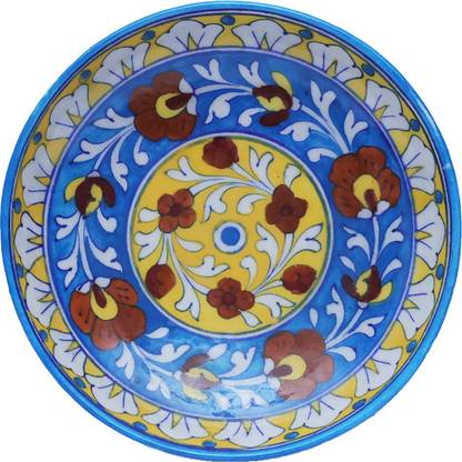 Heritales GI Tagged Jaipur Blue Pottery,Wall Plates Décor Hanging, Handmade Ceramic Plates