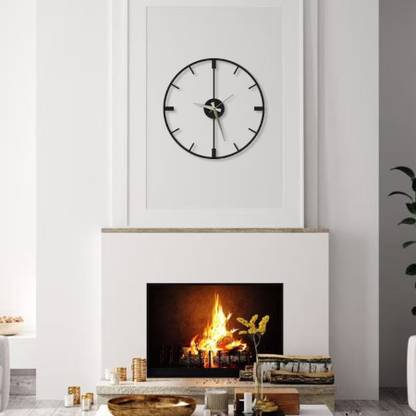 RAPIDO ELECTRONICS Minimalist Metal Black Large Wall Clock