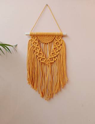 The craft frog Macrame wall hanging Cotton Rope Style Wall Hanging Orange Home Wall Art