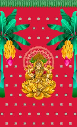 classyprints varalakshmi Pooja Decoration Cloth |Lakshmi Devi Backdrop Cloth for Decoration