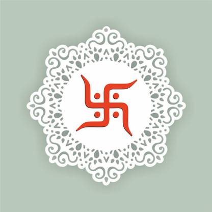 twtss White Red Swastik Wall Hanging 2 ft