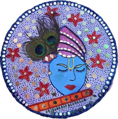 Walldecor Krishna lippan art