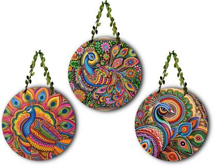 MD Arts Wall Hanging Decorative Items | Decor Items | MDA-Peacock-Cir-Set