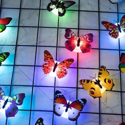 stickonn Butterfly Night Lamp Colour-Full Home Decoration Color Changing Led Butterfly Pack of 5