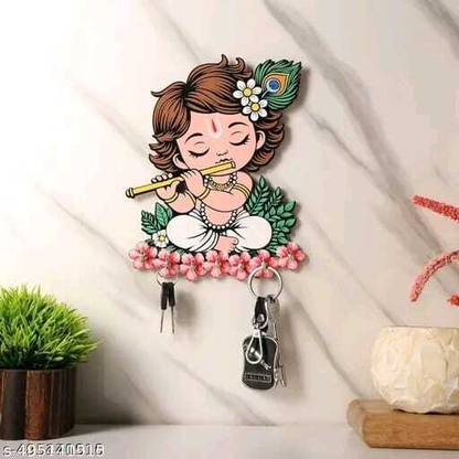 ambika fashion Little Krishna Wall Key Hanger for Living Room | Home Decor 11.5' x 5.5' Inch