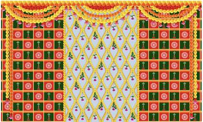 WDecor Pooja Backdrop Cloth for All Festivals And Household Functions Decorations.