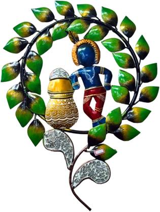 VSEMPO BAL KRISHNA WITH MAKHAN MATKI WALL ART