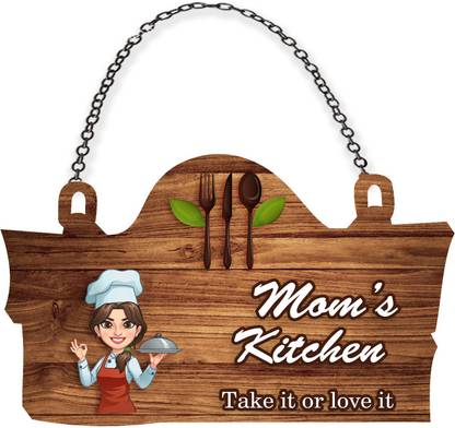 BPDESIGNSOLUTION Mom's Kitchen hanging for kitchen restaurants bar size 10x5.5 inch