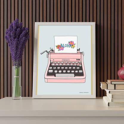 Aloha Typewriter Poster Art Prints Quote For Wall Décor Art Posters Paper Print