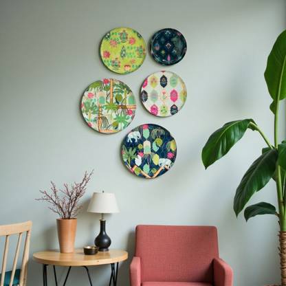 Ritualistic Jaipur Metal Wall Plates| Decorative Wall Sculpture|Home Décor & Gift Showpiece| Pack of 5