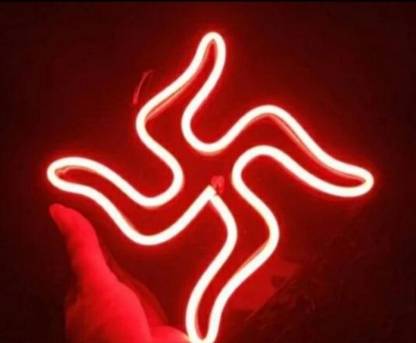 Impresion Swastik LED Red Neon Light for Home Decorative(12X-18X Inch)