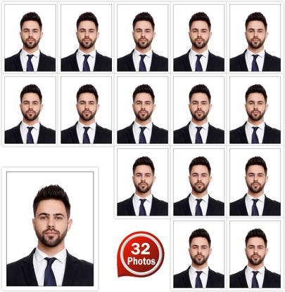 Unicart Passport Photo Print, Passport Size Photo, Suitable For Official Documentation Pack of 32