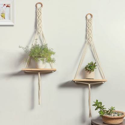 GULLAK Macrame Wall Hanging Shelf for Home Decor Item Pack of 2