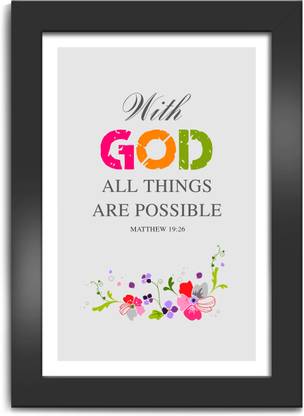 ELBEN CREATIVES With GOD all things are possible - Matthew 19:26 / Bible Verse Frame