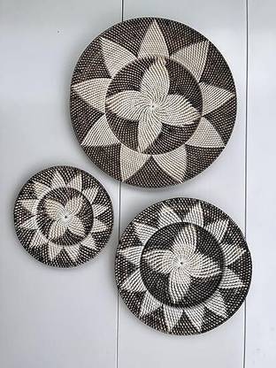 Bagus Rattan Wall Designer Round Shaped Decorative Elegant Wall Art Wicker Pack of 3