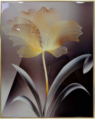 SHYPRA Abstract Flower Design Multicolor Glass Frame for Wall Décor, Wall Hanging