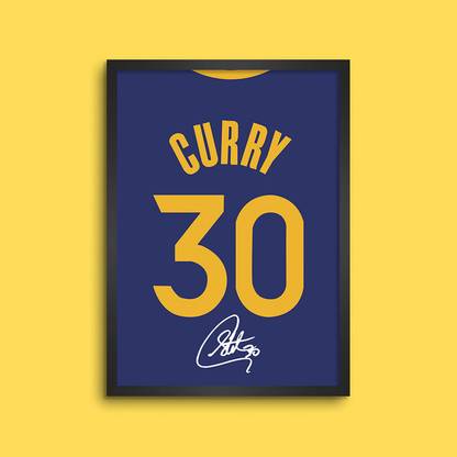 LAMRON Stephen Curry NBA Jersey Wall Decoration Art Framed Poster