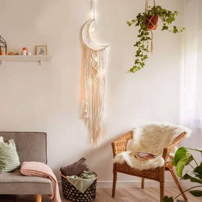 THE FUNK JUNK dream catcher moon for bedroom beautiful with lights home decor