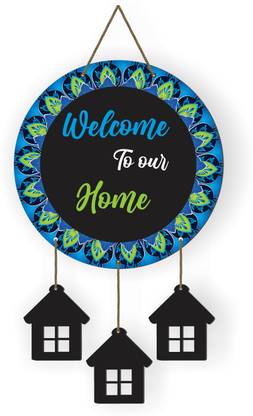 CW Crafts World Stylish Wooden Welcome To Our Home Printed Wall Hanging For Home Decor |