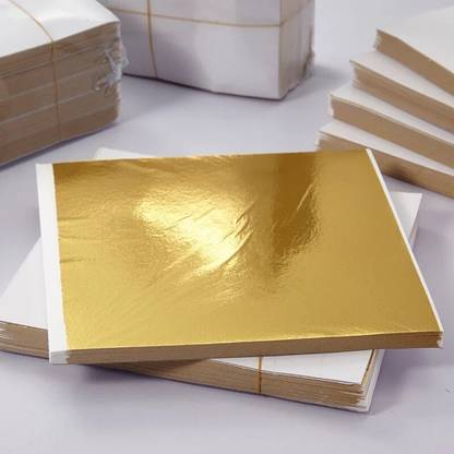 A.K COLLECTION GOLD LEAFING STUDIO LEAF.100 SHEETS 8X8CM GLIDING FOIL FOR RESIN ART.31