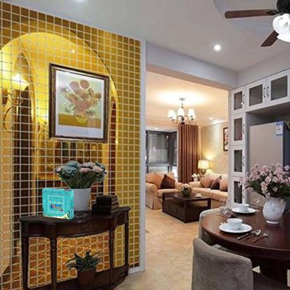 NookNest 3 cm 200 Square Golden wall Sticker.704 Self Adhesive Sticker