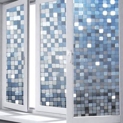 Sticker Daddy Frosted Square Box Pattern Privacy Window Film Self Adhesive Size 24inchx 60inch
