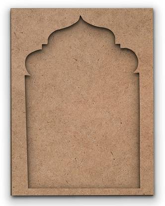 Printfry Jharokha Frame Design Premarked MDF Cutout for Craft Work Home Room Decor