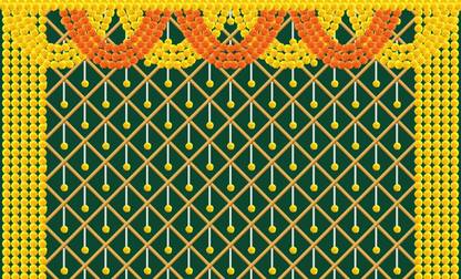kailash creation Cloth for Traditional Background Curtain Cloth for Festival Fabric-Polyster
