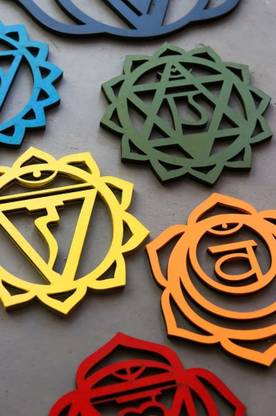 One Trade India Set of 7 Chakra Symbols Wall Decor Meditation Wall Art Yoga Studio Decor Gifts
