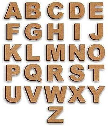 MAURYA ENTERPRISES DIY creator MDF Wood Decorative Ornament Alphabets 4" Pack of 26