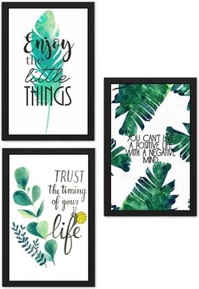 AMCollection Motivational Quotes Painting for Living Room and Office Wall Decoration Pack of 3