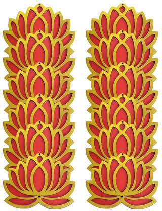 GIFT JAIPUR Lotus Cutouts (4 in) DIY Diwali Home Decoration for wall Hanging diyas rangoli Pack of 12