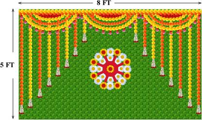 Tejas Creation Flower Backdrop for Decoration (H:5ft X W:8ft) Altar Cloth