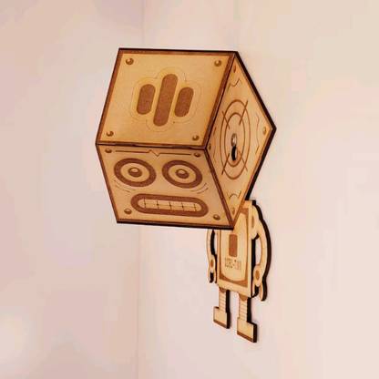 MeeCraft Kinetic Illusion Robot Head Wall Hanging - Eye-Catching Animated Decor