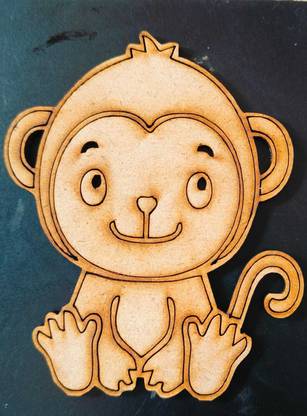FineEssentials premarked monkey cutout,set of 5 Pack of 5