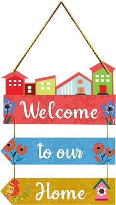 Charmör Welcome To Our Home Designer Stylish Trendy wall hanger for Home Décor